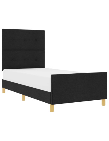 Struttura del letto con testiera Nero 100 x 200 cm Tessuto
