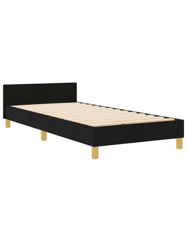 Struttura del letto con testiera Nero 100 x 200 cm Tessuto