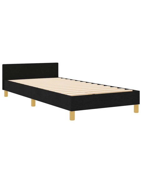 Struttura del letto con testiera Nero 100 x 200 cm Tessuto