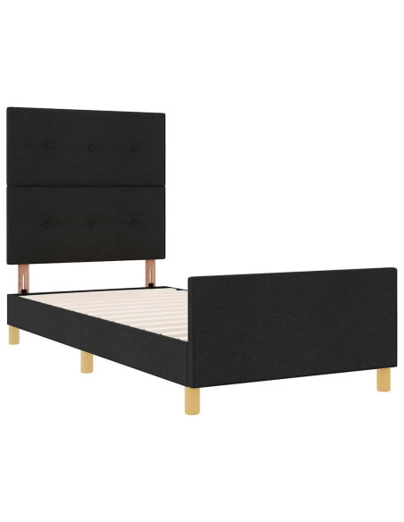 Struttura del letto con testiera Nero 100 x 200 cm Tessuto