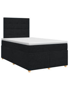 Letto box spring con materasso Nero 120 x 200 cm Tessuto 2