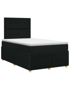 Letto box spring con materasso Nero 120 x 200 cm Tessuto 2