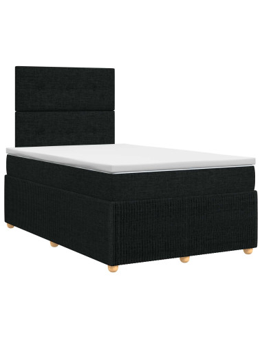 Letto box spring con materasso Nero 120 x 200 cm Tessuto
