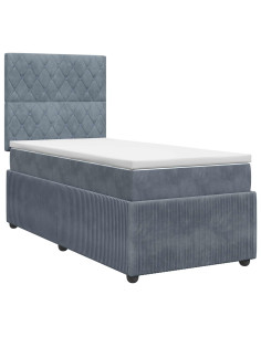 Letto box spring con materasso Grigio Scuro 100 x 200 cm 2