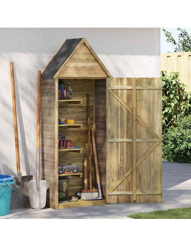 Capanno da Giardino con Porta 69,5x32x178 cm in Pino Impregnato