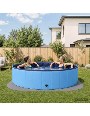 Tappetino per piscina 25 pz Ø 292 cm Rotondo Schiuma EVA Grigio