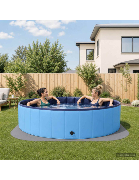 Tappetino per piscina 25 pz Ø 292 cm Rotondo Schiuma EVA Grigio