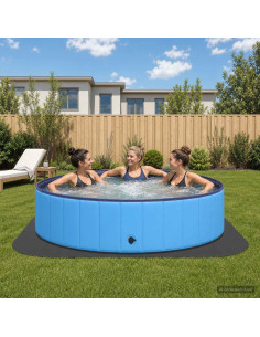 Tappetino per piscina 36 pz Ø 350 cm Rotondo Schiuma EVA Nero