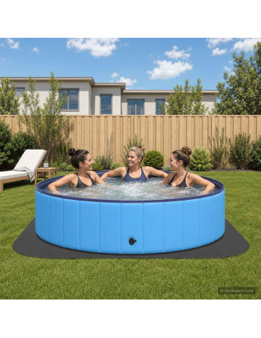 Tappetino per piscina 36 pz Ø 350 cm Rotondo Schiuma EVA Nero