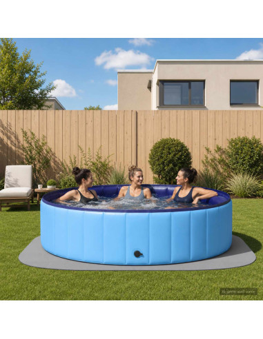 Tappetino per piscina 36 pz Ø 350 cm Rotondo Schiuma EVA Grigio