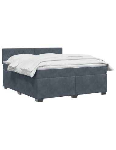 Letto box spring con materasso Grigio Scuro 180 x 200 cm