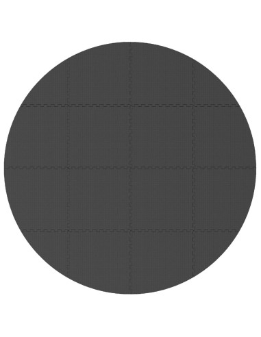 Tappetino per piscina 16 pz Ø 235 cm Rotondo Schiuma EVA Nero