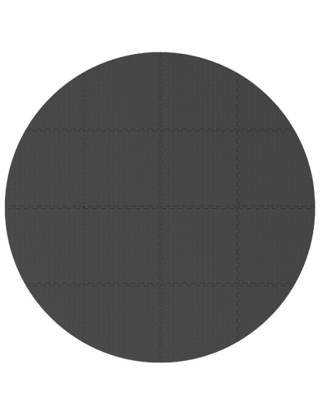 Tappetino per piscina 16 pz Ø 235 cm Rotondo Schiuma EVA Nero