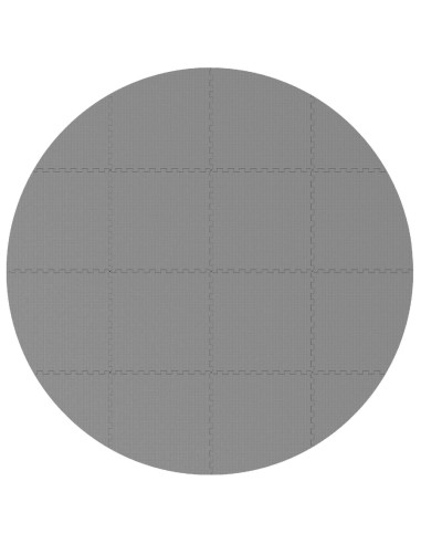 Tappetino per piscina 16 pz Ø 235 cm Rotondo Schiuma EVA Grigio