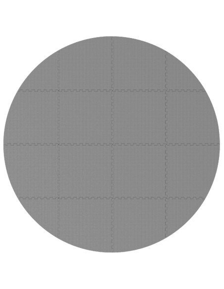 Tappetino per piscina 16 pz Ø 235 cm Rotondo Schiuma EVA Grigio