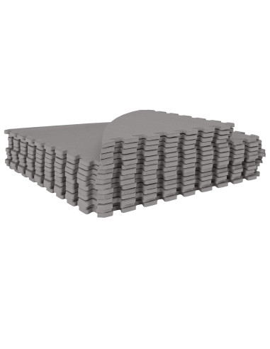 Tappetino per piscina 16 pz Ø 235 cm Rotondo Schiuma EVA Grigio