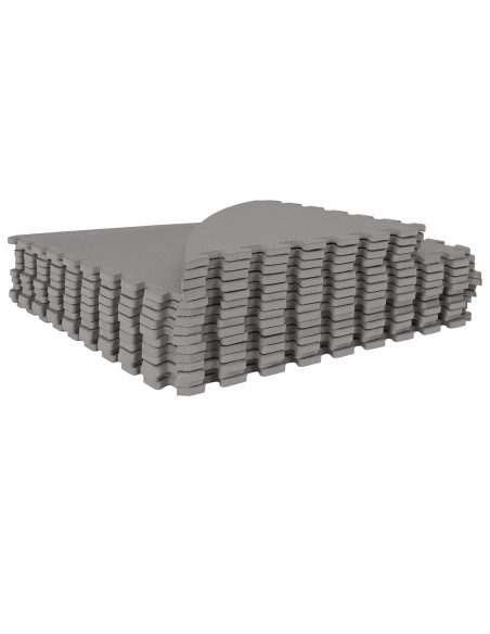 Tappetino per piscina 16 pz Ø 235 cm Rotondo Schiuma EVA Grigio