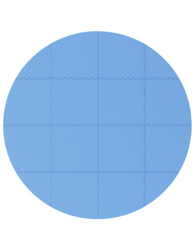 Tappetino per piscina 16 pz Ø 235 cm Rotondo Schiuma EVA Blu