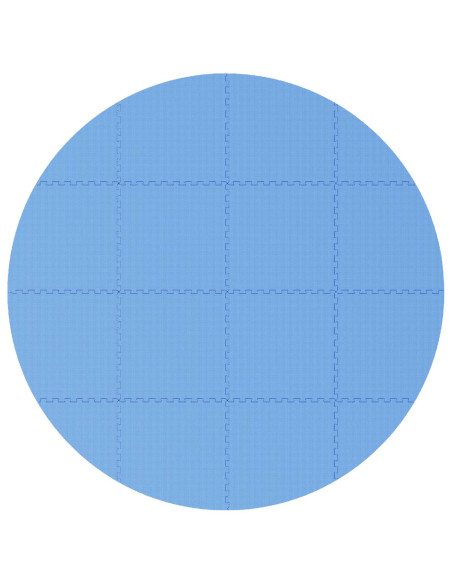 Tappetino per piscina 16 pz Ø 235 cm Rotondo Schiuma EVA Blu