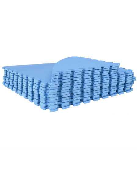 Tappetino per piscina 16 pz Ø 235 cm Rotondo Schiuma EVA Blu