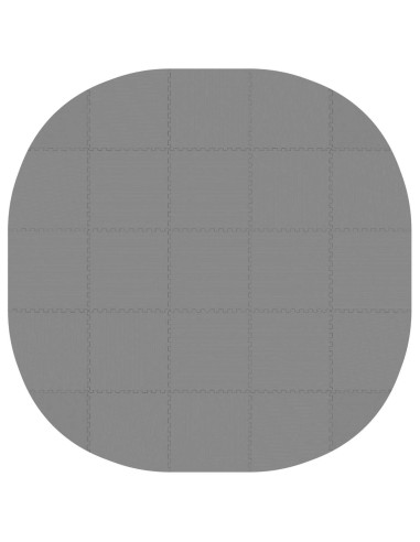 Tappetino per piscina 25 pz Ø 292 cm Rotondo Schiuma EVA Grigio