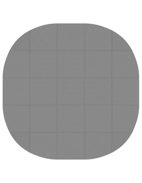 Tappetino per piscina 25 pz Ø 292 cm Rotondo Schiuma EVA Grigio