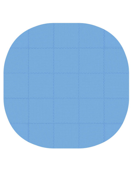 Tappetino per piscina 25 pz Ø 292 cm Rotondo Schiuma EVA Blu