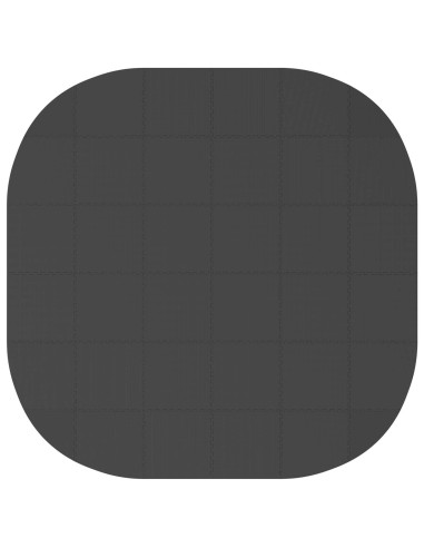 Tappetino per piscina 36 pz Ø 350 cm Rotondo Schiuma EVA Nero