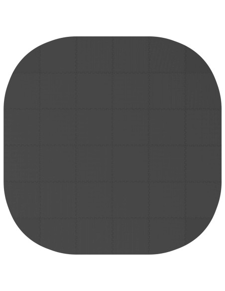 Tappetino per piscina 36 pz Ø 350 cm Rotondo Schiuma EVA Nero