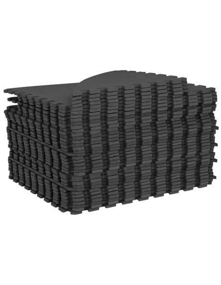 Tappetino per piscina 36 pz Ø 350 cm Rotondo Schiuma EVA Nero