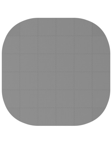 Tappetino per piscina 36 pz Ø 350 cm Rotondo Schiuma EVA Grigio