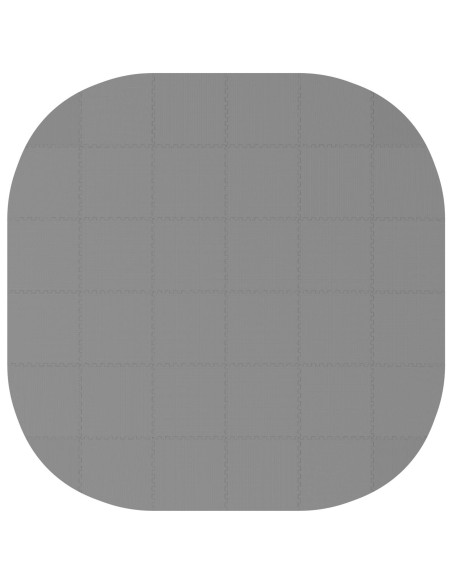 Tappetino per piscina 36 pz Ø 350 cm Rotondo Schiuma EVA Grigio
