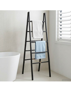 Scala per coperte a doppio lato Nero 50 x 50 x 159 cm Bambù