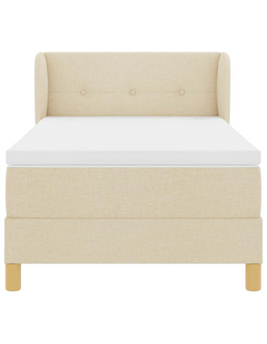 Letto a molle con testiera Crema 90 x 190 cm Tessuto
