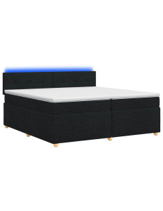 Letto box spring con materasso Nero 200 x 200 cm Tessuto 2