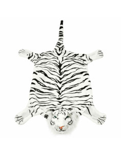Tappeto di Peluche a Forma di Tigre 144 cm Bianco