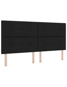 Letto a Sorgente LED con testiera Nero 200 x 200 cm Tessuto 2