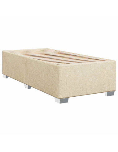 Letto box spring con materasso Crema 90 x 190 cm Tessuto