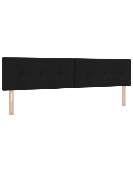 Letto box spring con materasso Nero 200 x 200 cm Tessuto