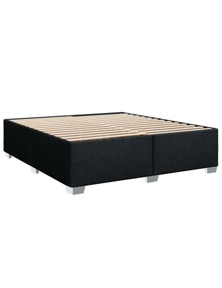 Letto box spring con materasso Nero 200 x 200 cm Tessuto