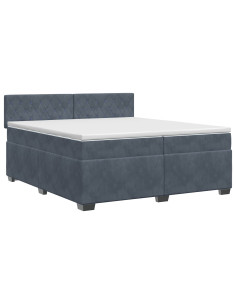 Letto box spring con materasso Grigio Scuro 200 x 200 cm 2