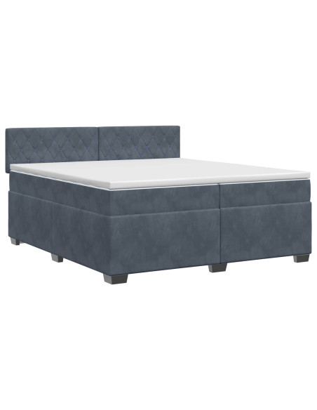 Letto box spring con materasso Grigio Scuro 200 x 200 cm