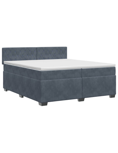 Letto box spring con materasso Grigio Scuro 200 x 200 cm