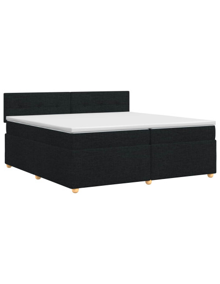 Letto box spring con materasso Nero 200 x 200 cm Tessuto
