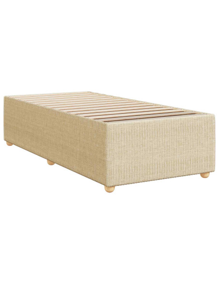 Letto box spring con materasso Crema 90 x 200 cm Tessuto
