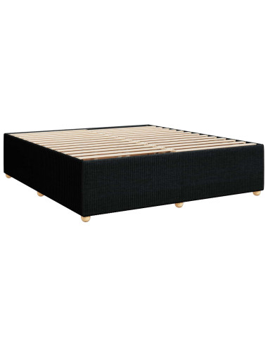 Letto box spring con materasso Nero 200 x 200 cm Tessuto
