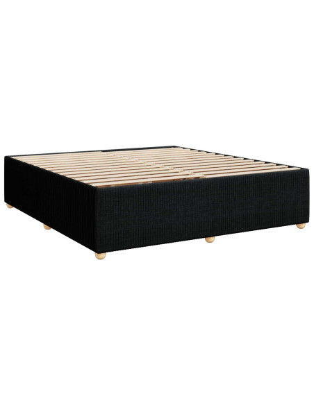 Letto box spring con materasso Nero 200 x 200 cm Tessuto