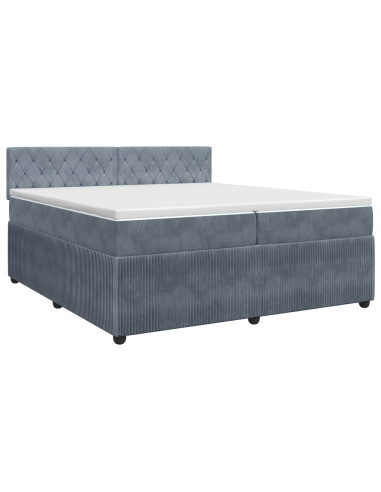 Letto box spring con materasso Grigio Scuro 200 x 200 cm