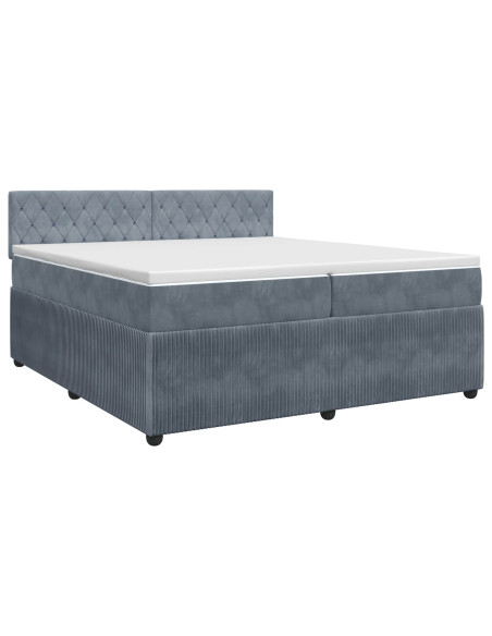 Letto box spring con materasso Grigio Scuro 200 x 200 cm