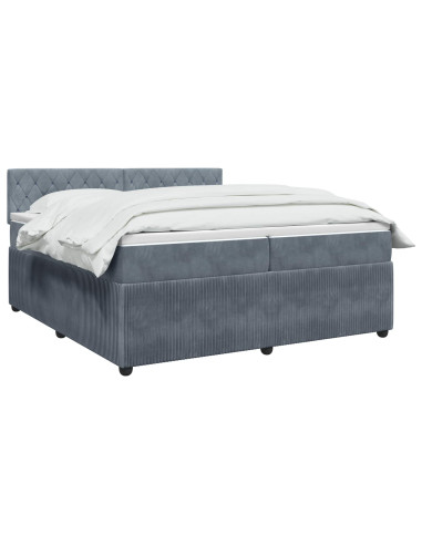 Letto box spring con materasso Grigio Scuro 200 x 200 cm